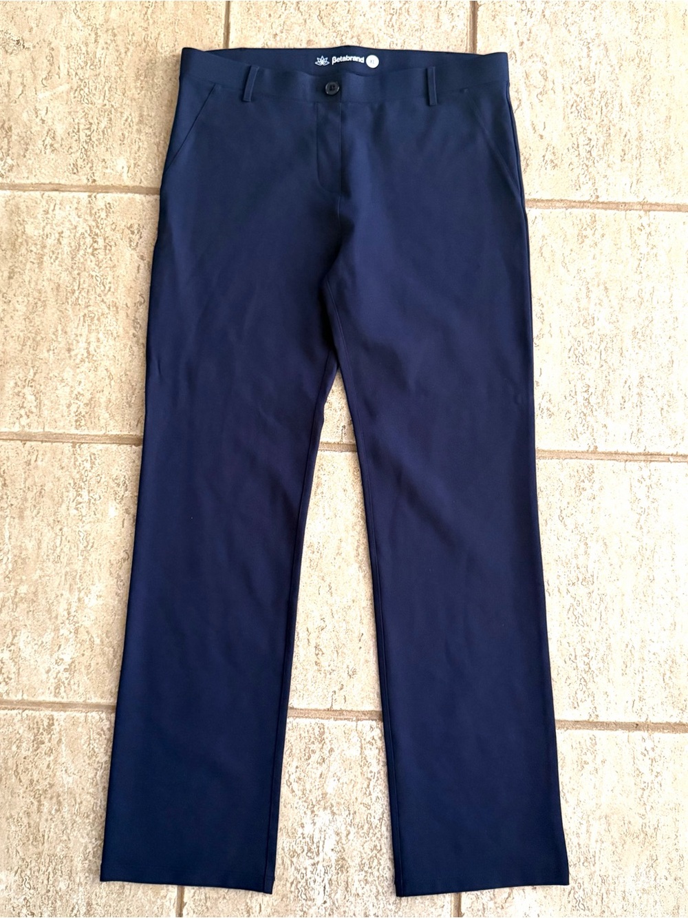 Betabrand Pants Womens XL Navy Straight Stretch Commuter Career Trousers Pull On
